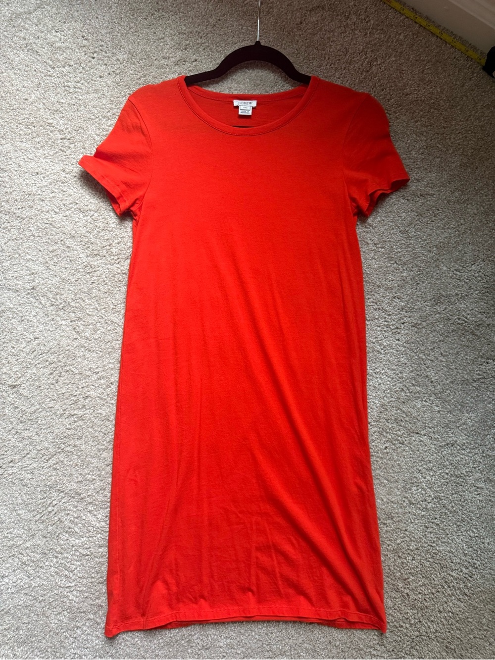 J. Crew Bright Red Short Sleeve Midi Dress